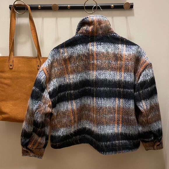 BLANKNYC Plaid Crop Oversized Shacket | Soft Brushed Wool-Feel Jacket NWOT, XS - Picture 3 of 6